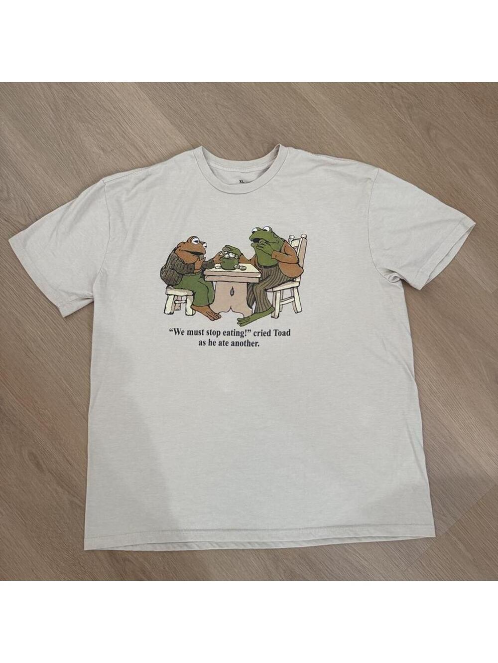 Frog and Toad “We Must Stop Eating!” Graphic T-Shirt Size XL